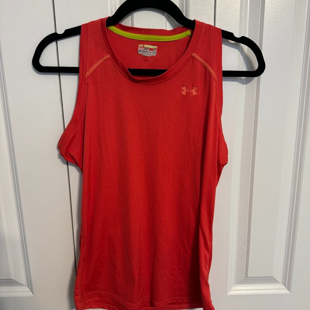 Under Armour Dry Fit Workout Tank, Red, Size Small